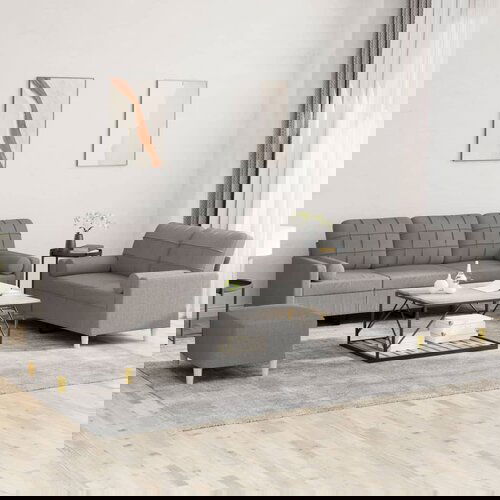  The Living Store Sedežna garnitura z vzglavniki 3-delna taupe blago - Sedežna Garnitura, (21475736) Cene