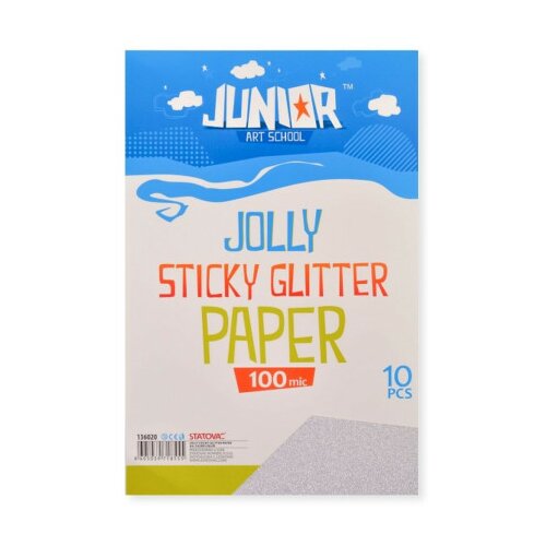 Jolly sticky glitter paper, papir samolepljivi, srebrna, A4, 100mik, 10K ( 136020 ) Cene