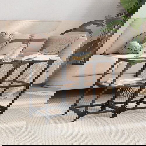 Furnova Klubske mizice s stekleno površino 2 kosa 30x30x45 cm jeklo, (21914624) Cene