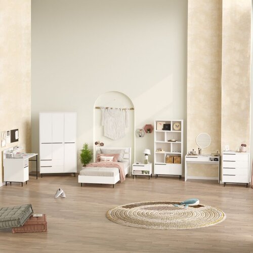 Hanah home Spavaća soba set za tinejdžere ON27-W, Bijela Cene