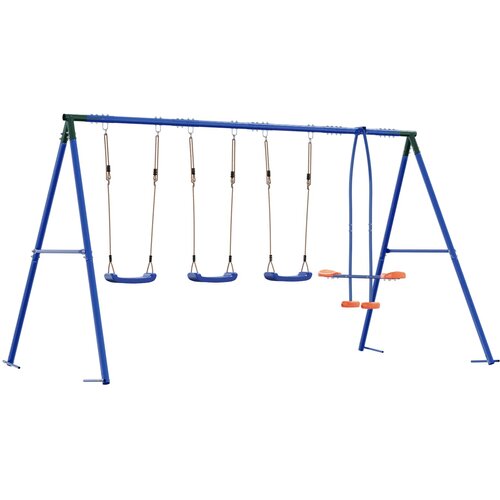  Set vanjskih ljuljački &amp;Scaron;areni 330 x 185 x 185 cm Čelik i PE Slike