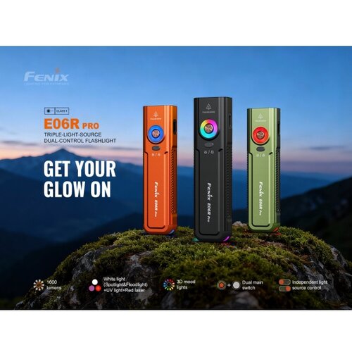 Fenix E06RPROEUOLI-LED punjiva led ručna svetiljka/usb 1650mAh IP66 1600lm 111h zelena Slike
