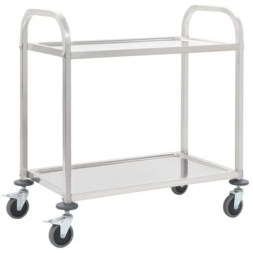 Kuhinjski voziček 2-nadstropni 95x45x83,5 cm nerjaveče jeklo