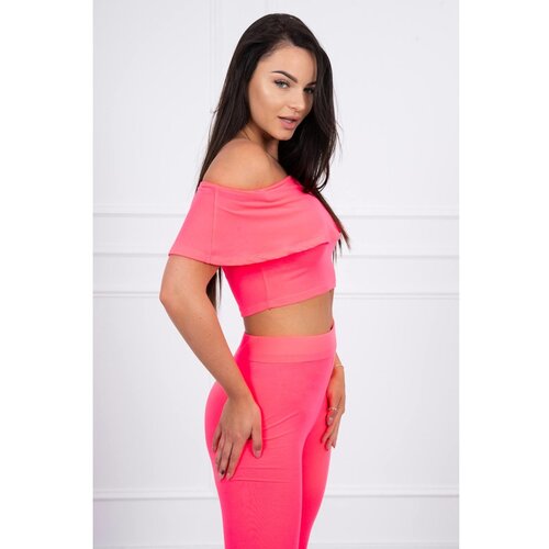 Kesi Set with a frill pink neon Slike