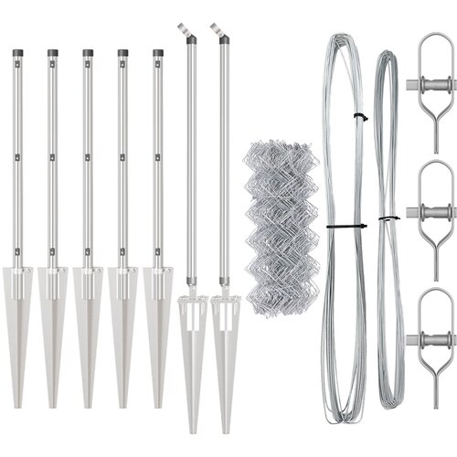 vidaXL Ograda od lanca s 7 šiljaka 0.6x10 m Cinkani čelik Cijene