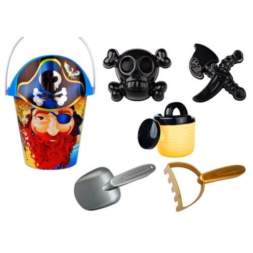 Molarem Home Gusarski set za pijesak - kanta s poklopcem-cjedilom, kanta za zalijevanje, kalup, grablje i lopatica Cijene
