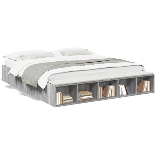 vidaXL Okvir za krevet boja hrasta 200x200 cm od konstruiranog drva Cijene