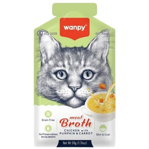 WANPY Vlažna hrana za mačke, Piletina, bundeva i &amp;scaron;argarepa, 50g Slike