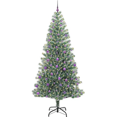 VidaXL Umjetno Božićno Drvo s Snježnim Flokom i LED Svjetlom 240 cm Slike