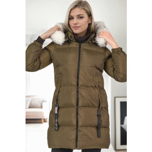 Dewberry Z6705 WOMEN&amp;#039;S COAT-KHAKI-1 Slike