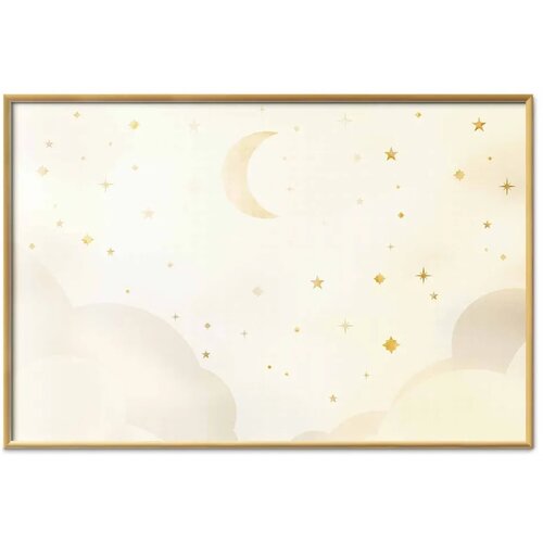  Plakat - Starry Night 90x60 Zlatni okvir Slike