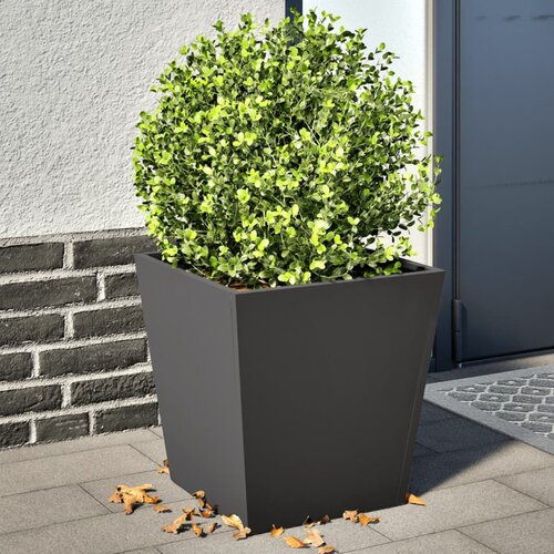 VidaXL Vrtne sadilice 2 kom crne 40x40x40 cm čelične Slike