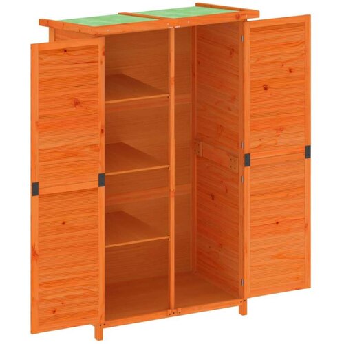 vidaXL vrtno spremište za alat smeđe 83x57x140 cm od masivne borovine Cene