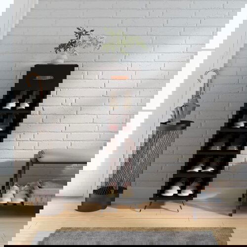 The Living Store Omarica za čevlje črna 30x35x105 cm inženirski les - Omarica Za Čevlje, (21429698) Slike