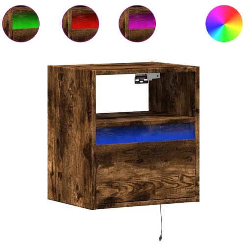 vidaXL Stenska TV omarica z LED lučkami dimljeni hrast 41x31x45 cm, (21375911) Cene