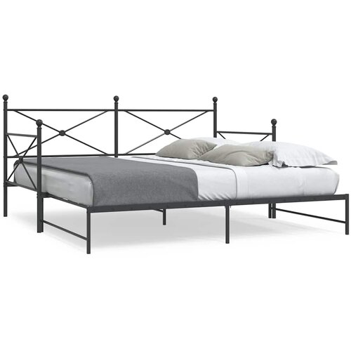 VidaXL Krevet na rasklapanje bez madraca crni 100x190 cm čelik Slike