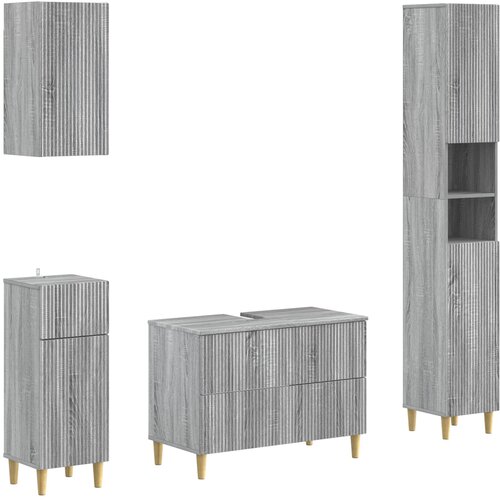  Set kupaonskih ormara od 4 dijela ARNHEM Siva Sonoma Cijene