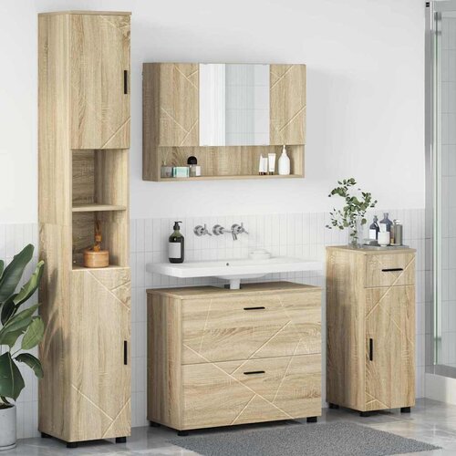 vidaXL Set namještaja za kupaonicu 4 pcs sonoma hrast 30 x 35 x 192 cm Cene