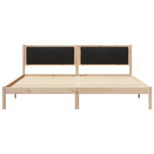  Krevetna konstrukcija Crna 200 x 200 cm Čvrsto borovo drvo Smeđa Slike