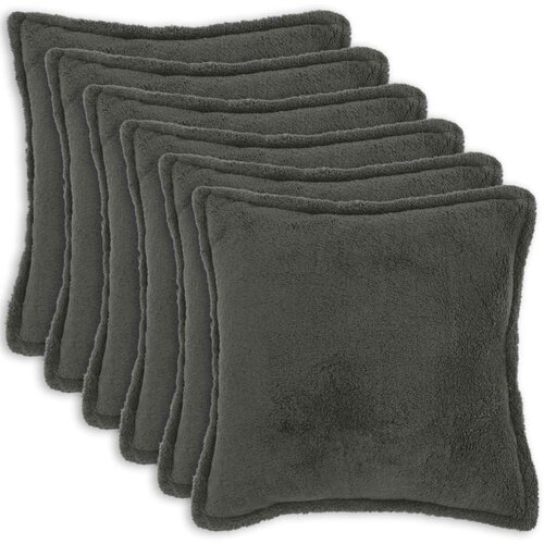  Presvlaka za jastuk 6 pcs HOUTEN Tamnosiva 70 x 70 cm Boucl&eacute; Cijene