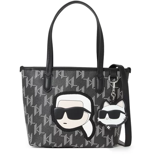 Karl Lagerfeld Nakupovalna torba črna / bela