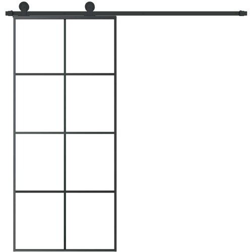 VidaXL Klizna vrata s priborom 90 x 205 cm od ESG stakla i aluminija Slike