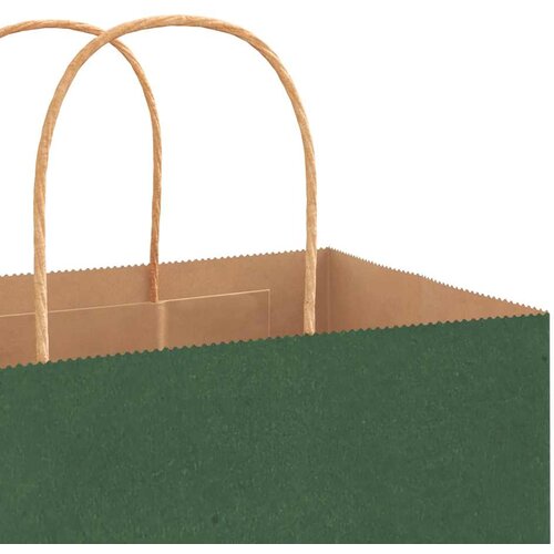  Papirnate vrećice 250 kom s ručkama zelene 45x17x48 cm Slike