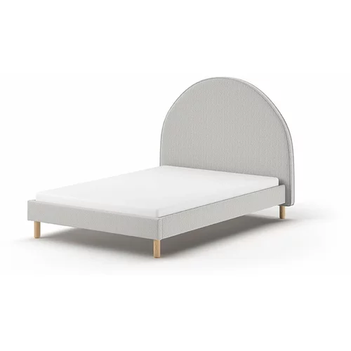 Vipack Siva oblazinjena postelja z letvenim dnom 140x200 cm MOON –