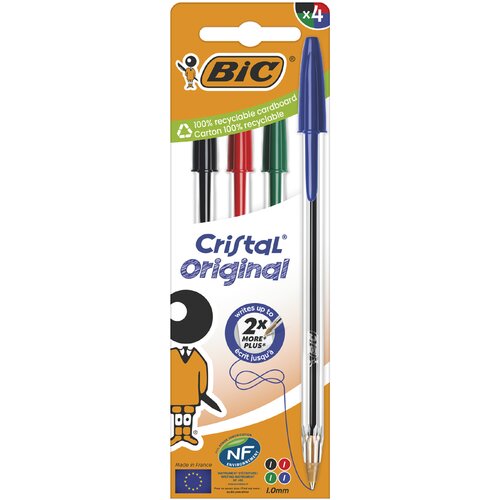 Bic Kemični svinčnik Cristal Original, sortirano, kartonska &scaron;katla 4, (21655824) Cene