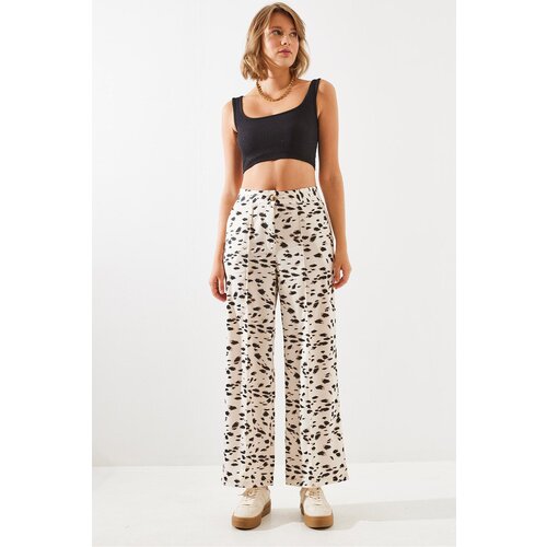 Bianco Lucci Women's Leopard Print Satin Trousers MBMS006 Slike