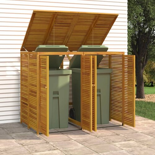 VidaXL Spremi&amp;scaron;te za 2 kante za smeće 140x89x117cm masivno drvo bagrema Slike
