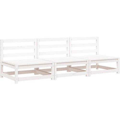 Maison Chic Vrtni kavč - Zunanji kavči brez naslonov 3 kos beli 70x70x67 cm trdna borovina, (22040603) Slike