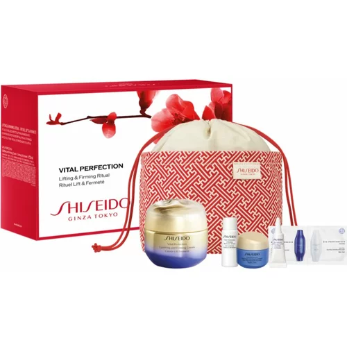 Shiseido Vital Perfection Uplifting and Firming Cream Pouch Set darilni set (za glajenje poteze obraza)