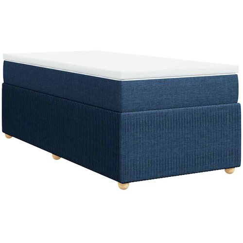  Krevet s oprugama i madracem plavi 90 x 200 cm od tkanine Slike