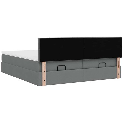VidaXL Okvir kreveta s madracima tamnosivi 180x200cm tkanine Slike