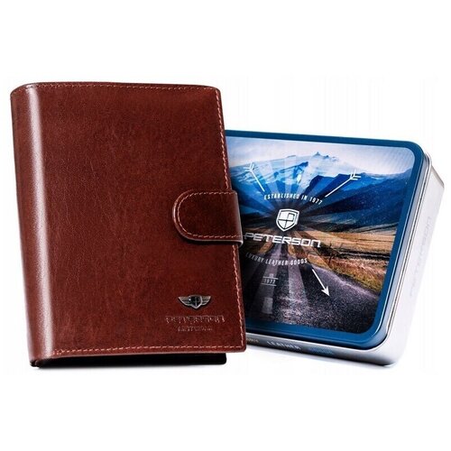 Peterson Denarnice Portfel Skórzany Dh Ptn 22307l-vt Brązowy pisana Cene