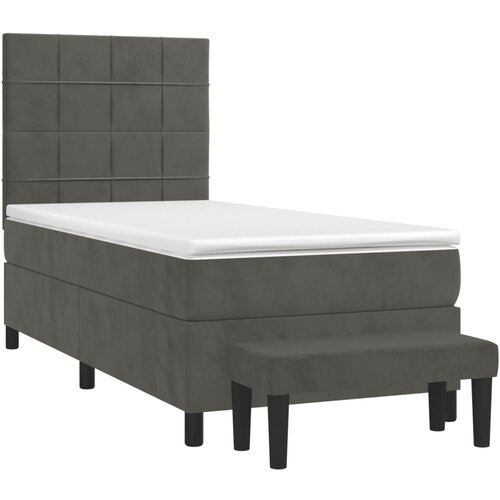 Box spring krevet s madracem tamnosivi 80 x 200 cm bar&amp;scaron;unasti Slike