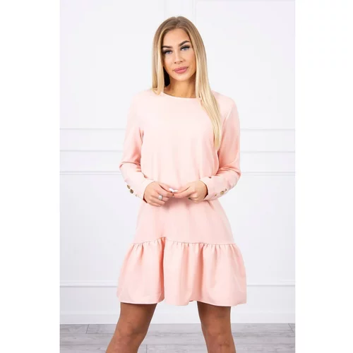 Kesi Dress with a flounce light powdered pink