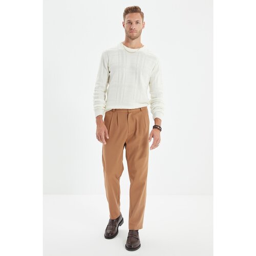 Trendyol Camel Men Relax Fit Belt Waist Pleated Chino Pocket Pants Slike