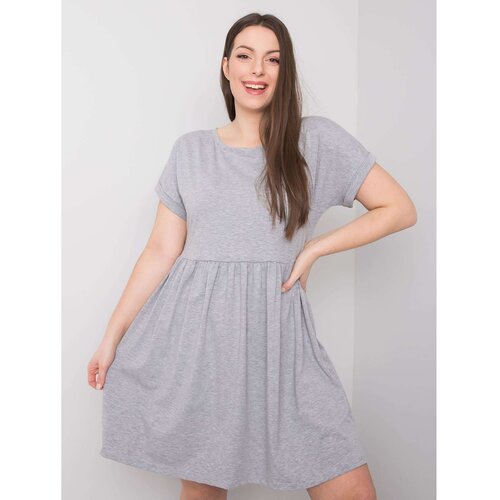 Fashion Hunters Siva melanž pamučna haljina veće veličine Slike