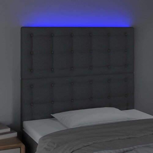  Uzglavlje tamnosivo 90x5x118/128 cm od tkanine Slike