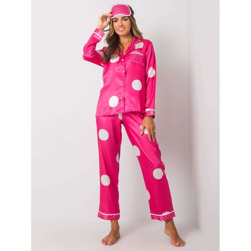 Fashion Hunters Ladies&amp;#039; pink two-piece pajamas with polka dots Slike