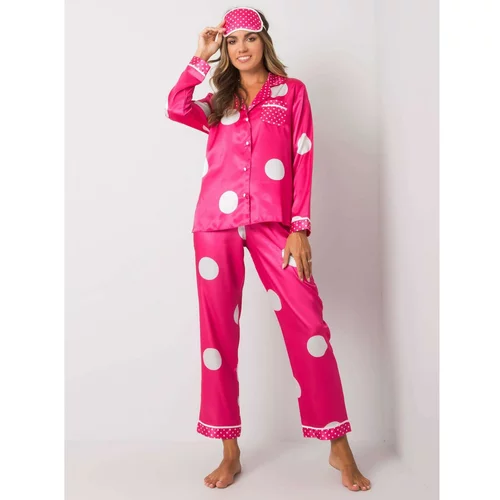 Fashion Hunters Ladies' pink two-piece pajamas with polka dots