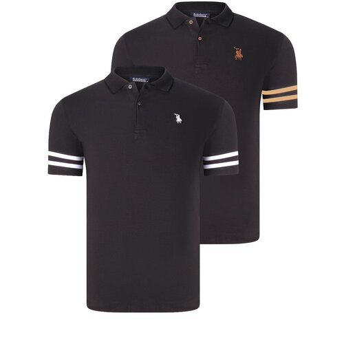 Dewberry DOUBLE SET T8585 MEN'S T-SHIRT-BLACK GLASS-BLACK WHITE Cijene