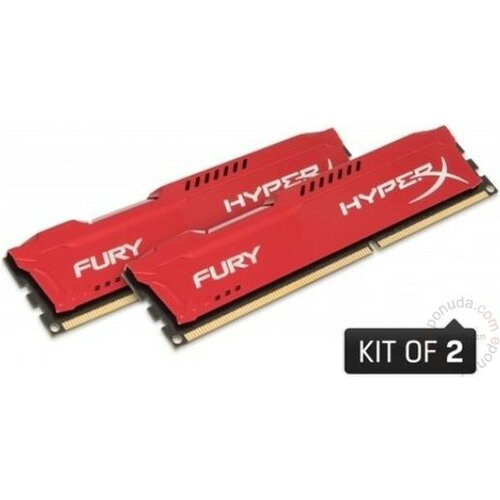 Kingston DDR3 2x4GB 1866MHz HyperX Fury Red CL10 HX318C10FRK2/8 ram memorija Slike