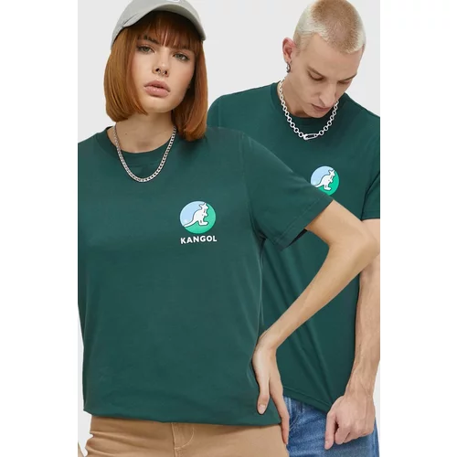 Kangol Bombažna kratka majica zelena barva
