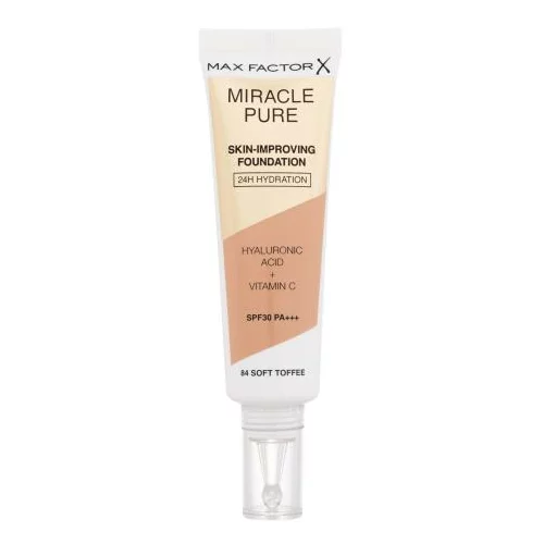 Max Factor Miracle Pure Skin-Improving Foundation SPF30 negovalen in vlažilen puder 30 ml Odtenek 84 soft toffee