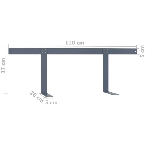  Naslon za sofu od paleta svjetlosivi 110 cm željezni Slike