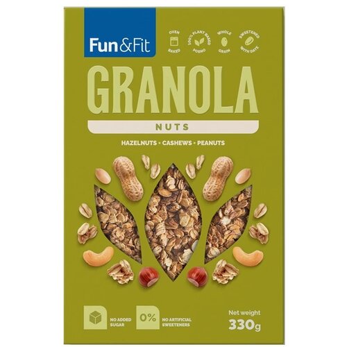 FUN&FIT Granola sa kikirikijem i jezgrastim voćem Slike