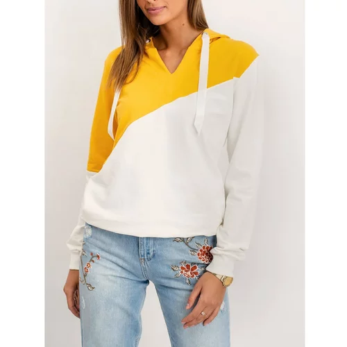 Fashion Hunters Two-color yellow sweatshirt